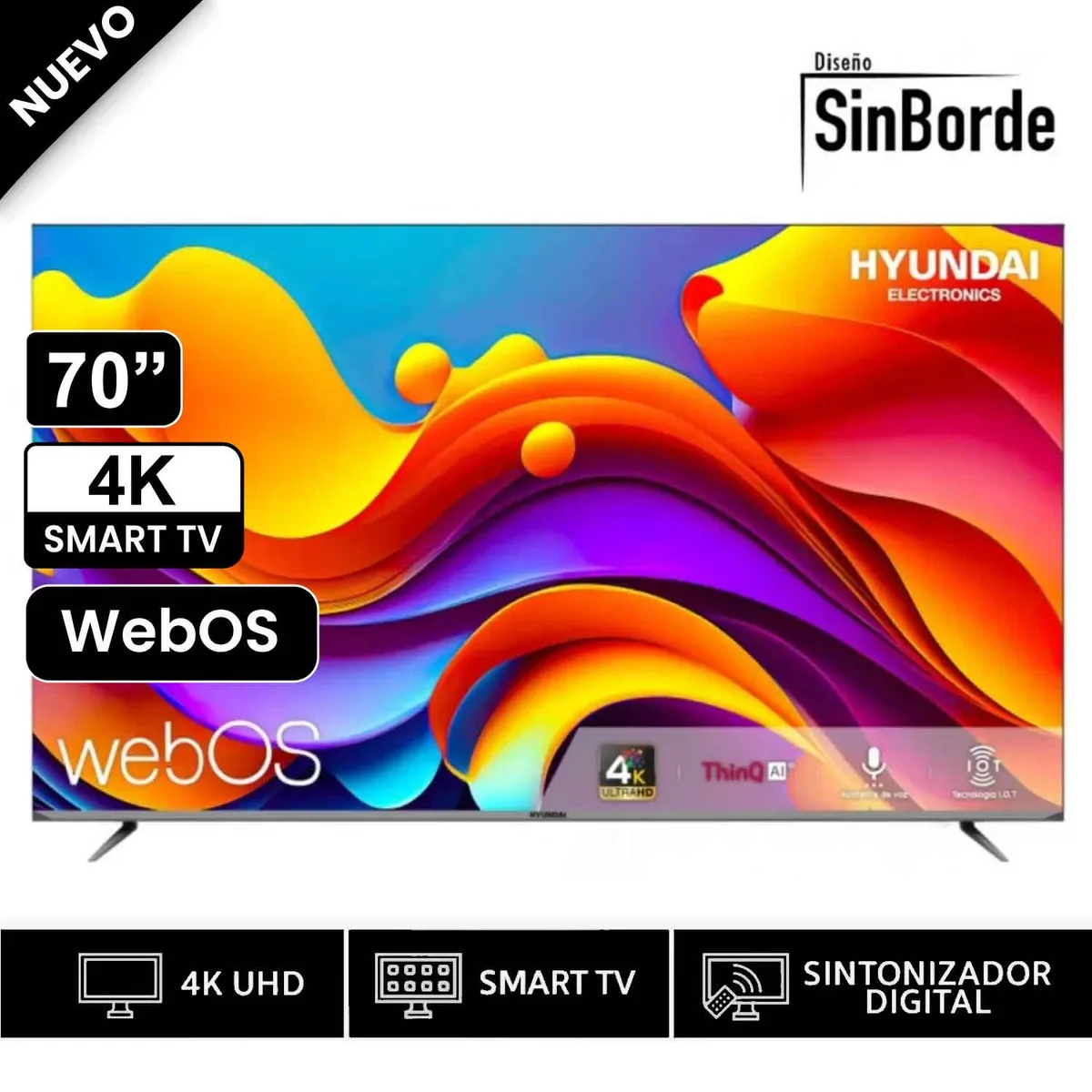 HYUNDAI - TELEVISOR HYUNDAI 70 SMART TV WEBOS HUB 4K UHD LED HYLED7002W4KM