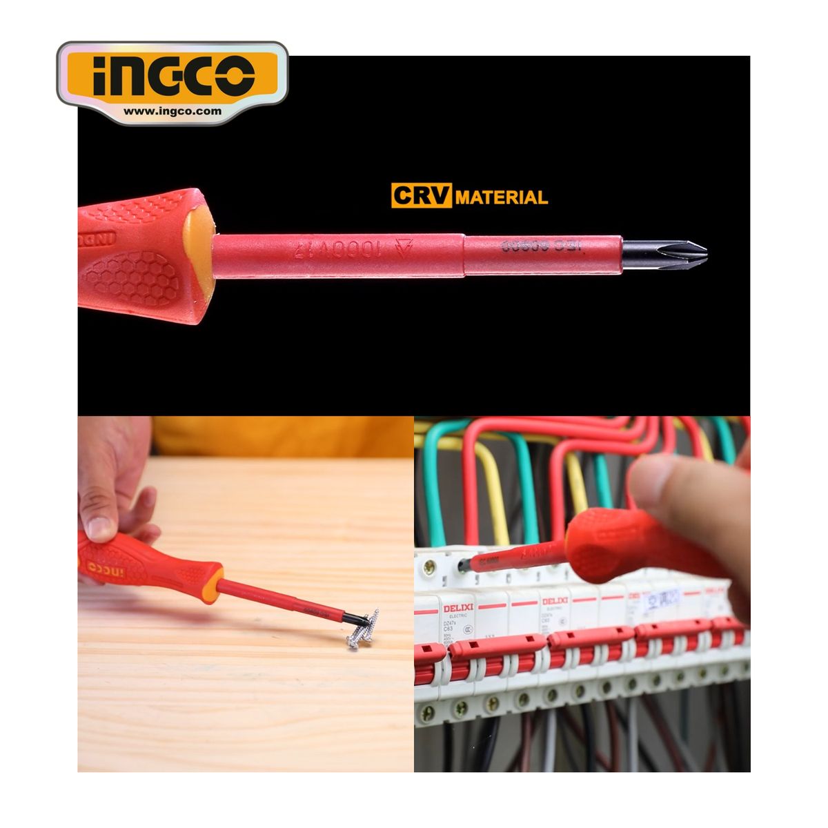 INGCO TOOLS - HKISD0608 SET DE DESTORNILLADORES CON AISLANTE 6PZ