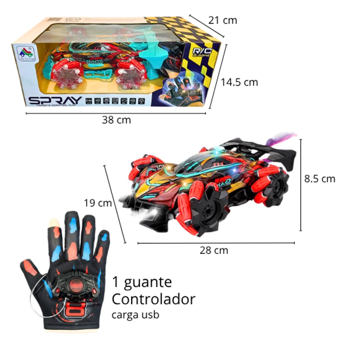 GENERICO - Juguete Didactico Auto Morado Acrobático a Control Remoto con Luces