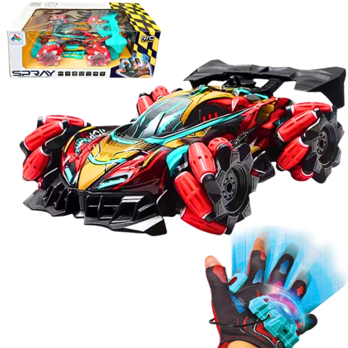 GENERICO - Juguete Didactico Auto Rojo Acrobático a Control Remoto con Luces