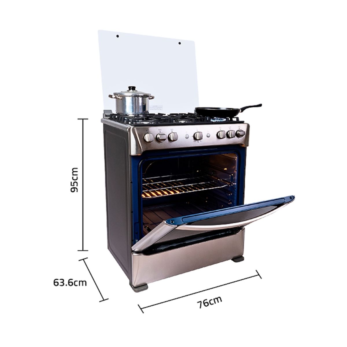 INDURAMA - Cocina Indurama 6 Quemadores Parma Zafiro Croma