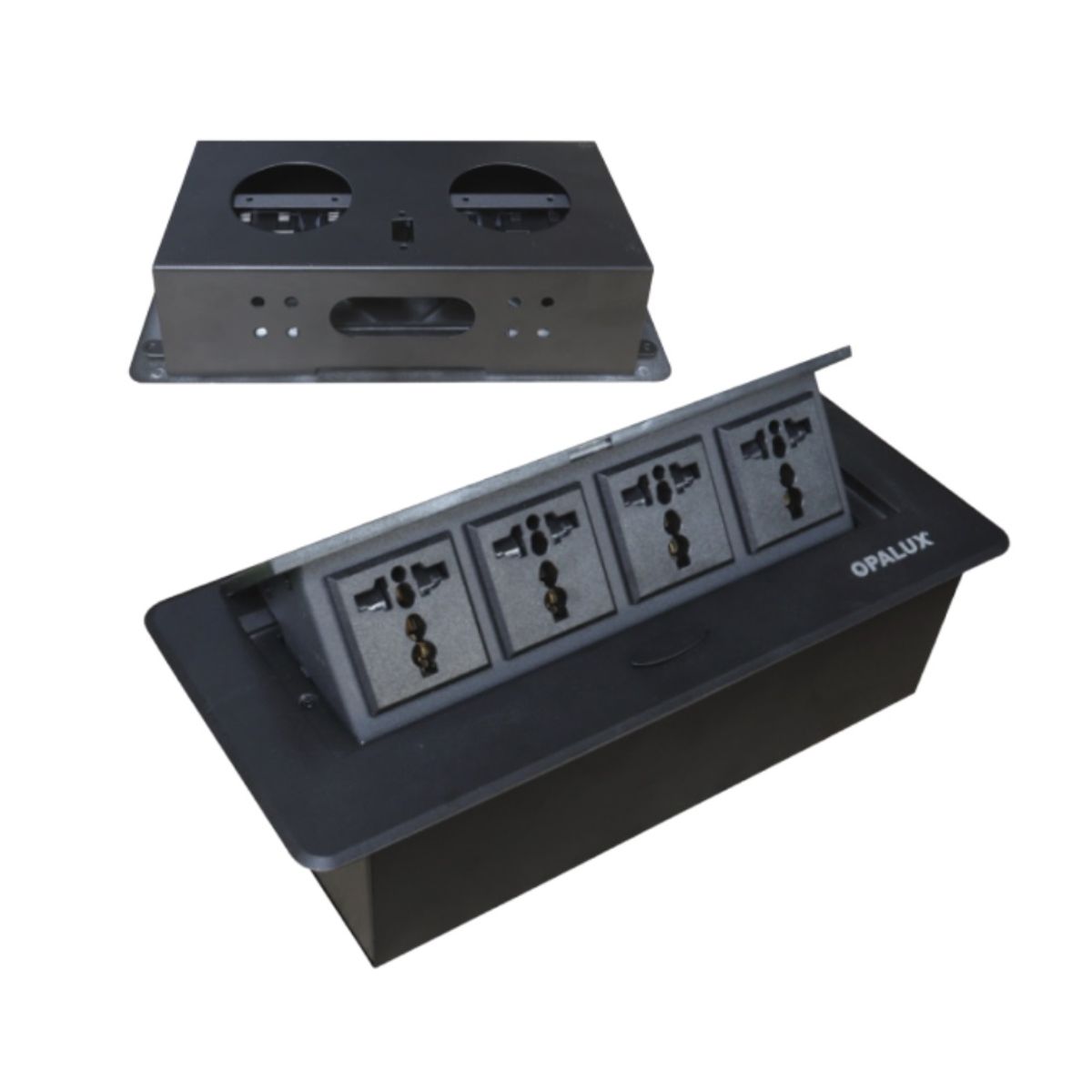 OPALUX - Tomacorriente Para Muebles 4 Tomas Opalux OP-UTS4BK