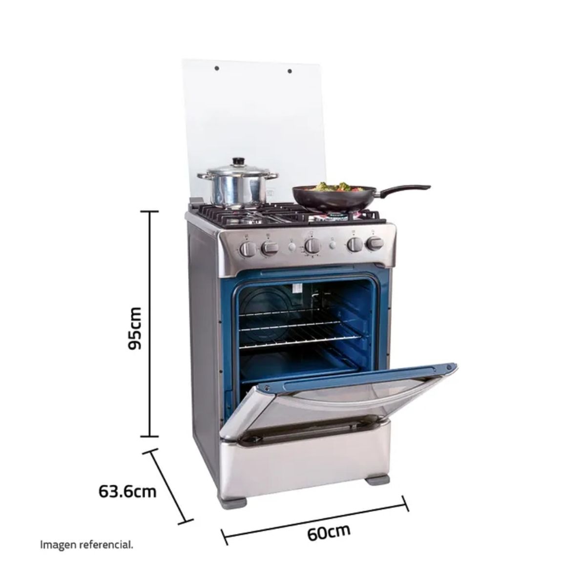 INDURAMA - Cocina Indurama 4 Hornillas Granada Zafiro Croma