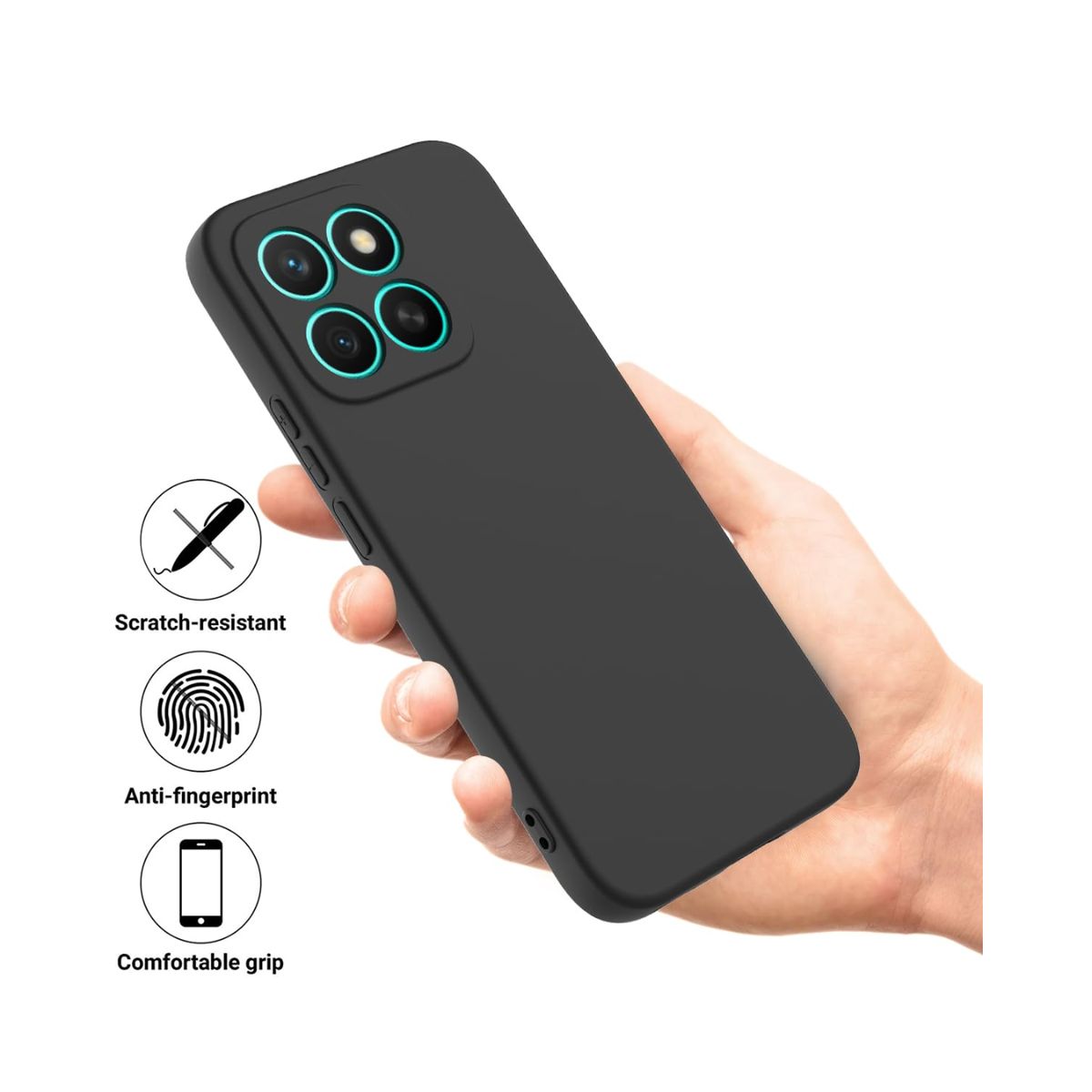 CASE - CASE SILICONA HONOR X8C-NEGRO