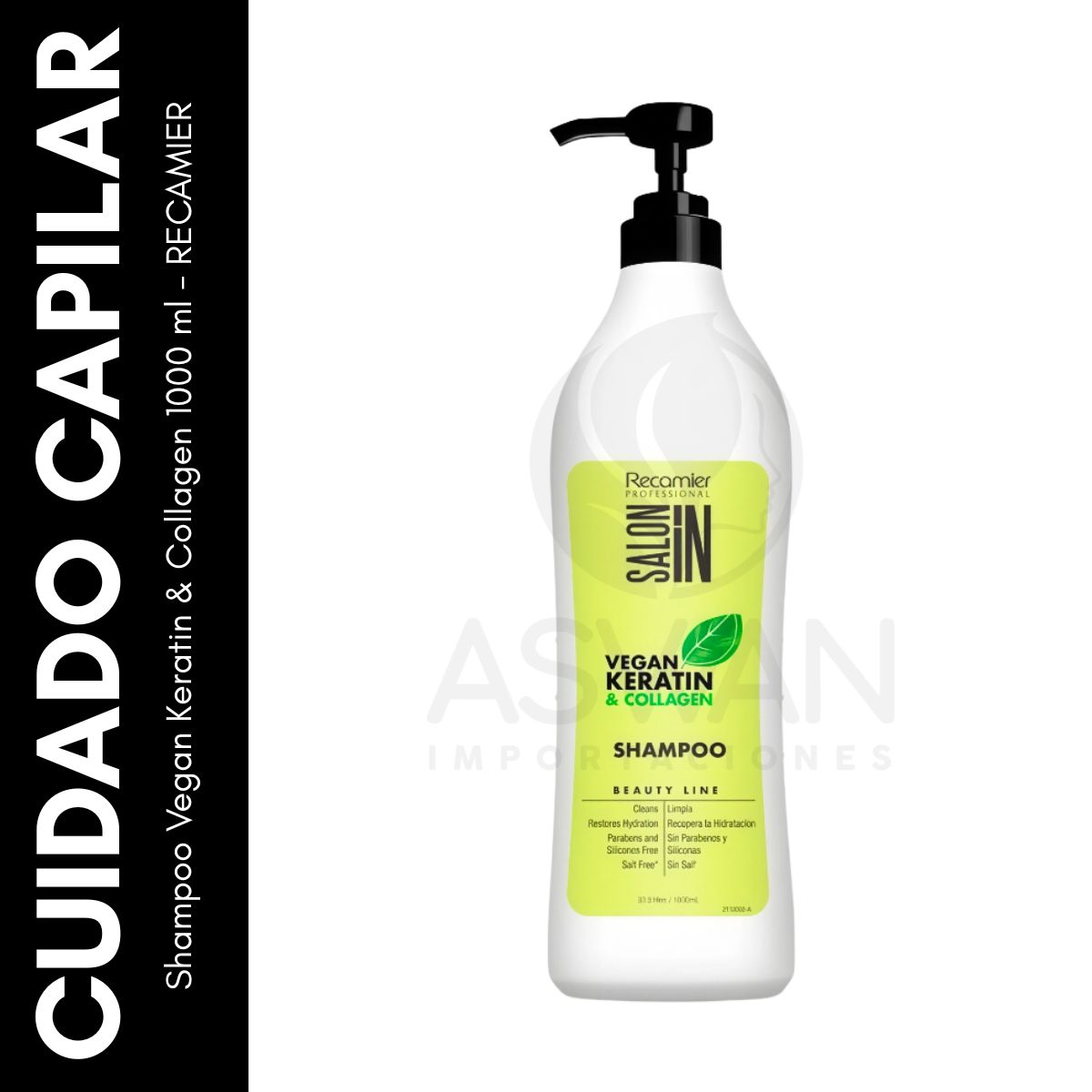 GENERICO - Shampoo Vegan Keratin & Collagen 1000 ml - RECAMIER