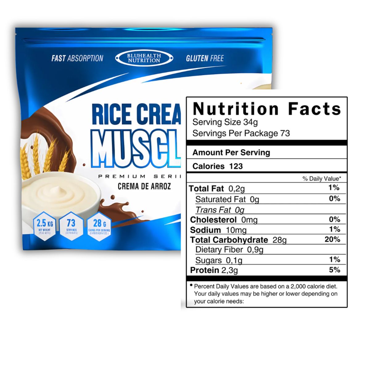 GENERICO - CREMA DE ARROZ BLUHEALTH GALLETA  2500Gr + STRAPS