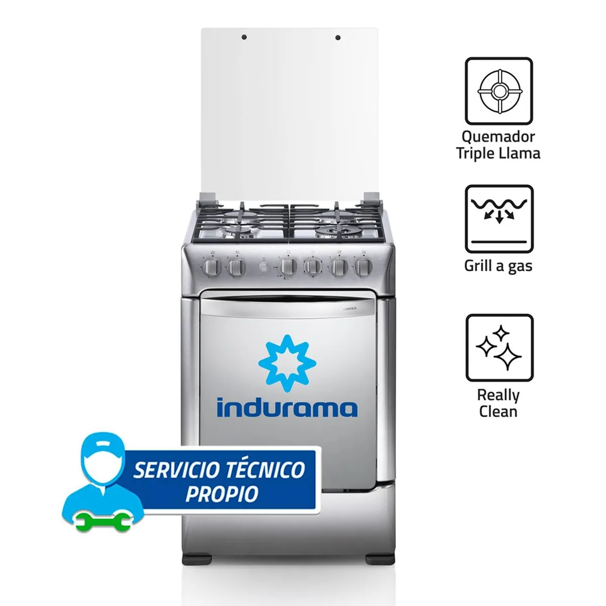 INDURAMA - Cocina Indurama a Gas de 4 Hornillas Florencia Zafiro Croma