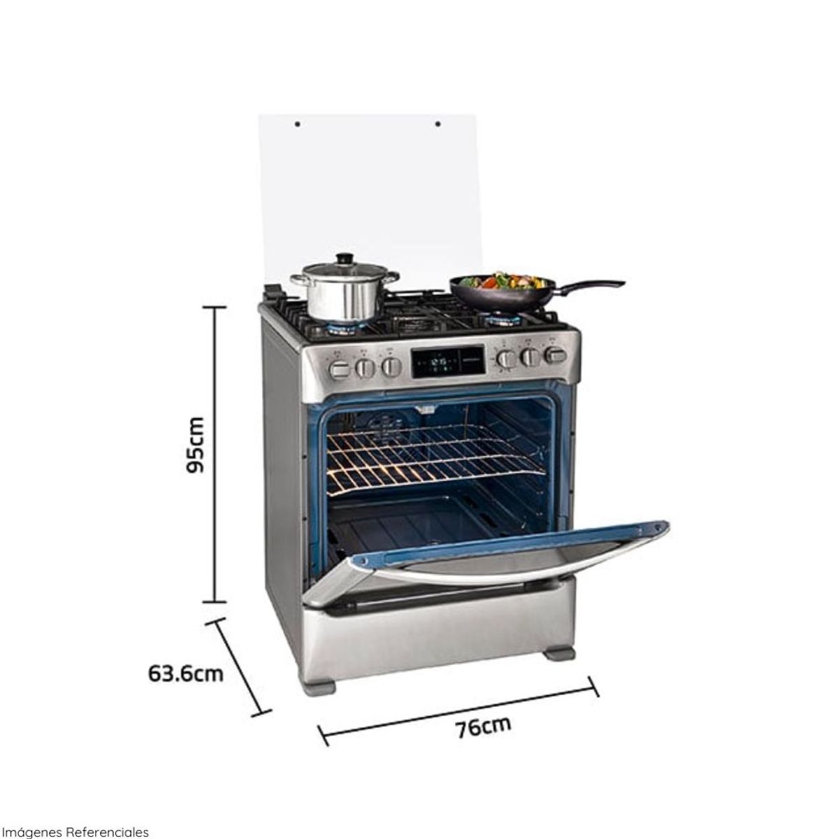 INDURAMA - Cocina a Gas Indurama 5 Quemadores Montecarlo Zafiro Croma