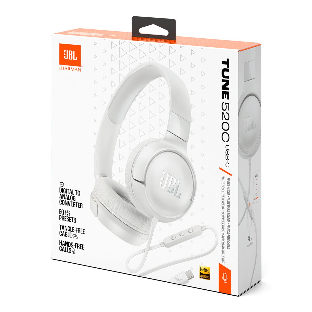 JBL - AUDIFONOS JBL TUNE 520C  COLOR BLANCO - CONECTOR USB C - HI RES
