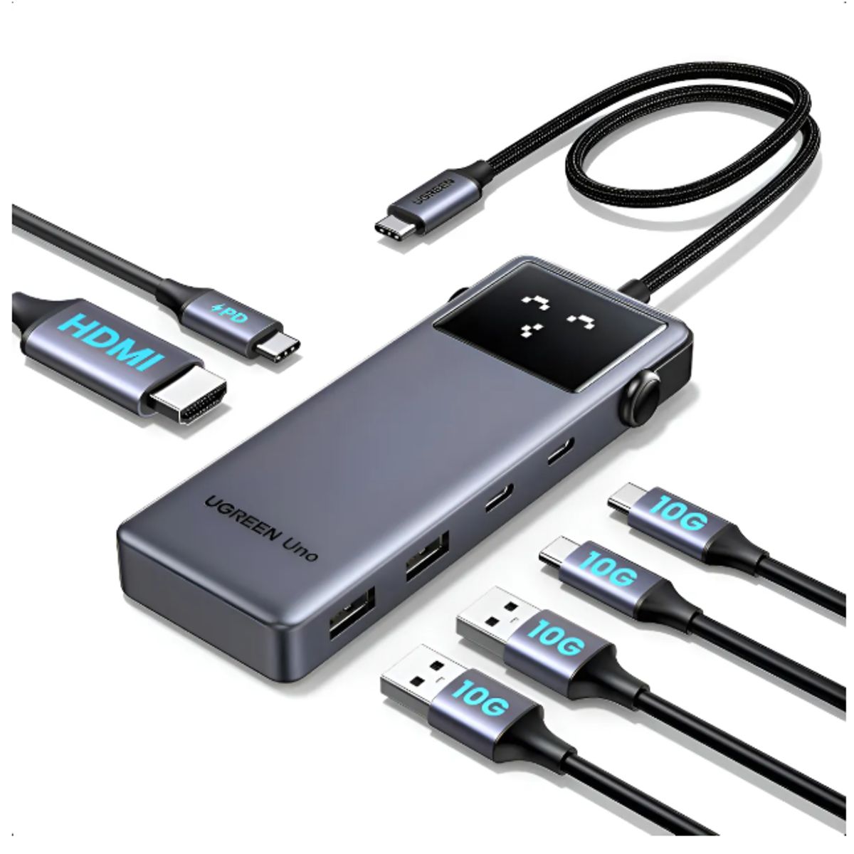 UGREEN - Adaptador Hub Ugreen De 10 Gbps Usb C 3.2 Hdmi 4k 60 Hz Pd 100 W