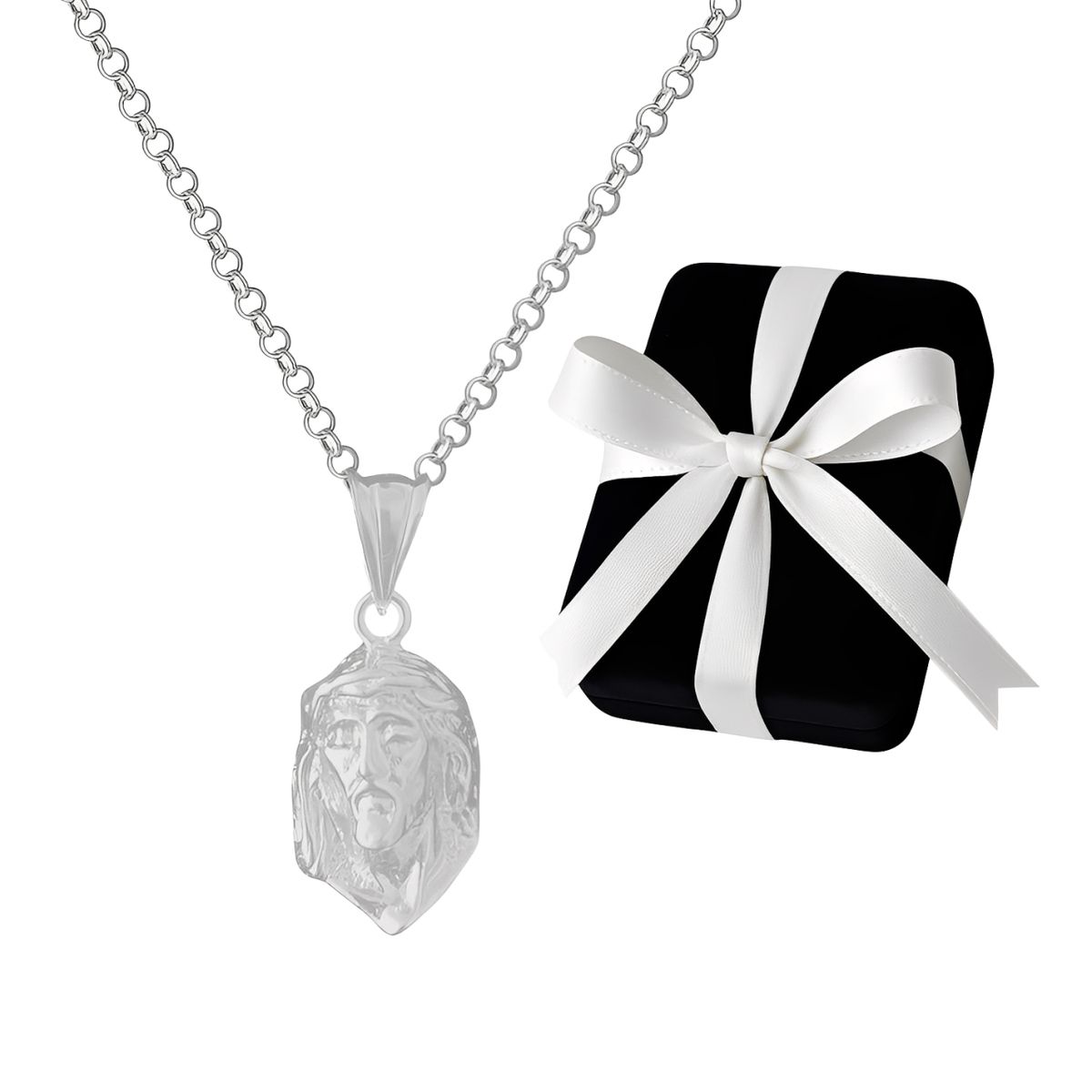 GENERICO - Collar Rostro De Cristo Plata 925 Regalo Unisex