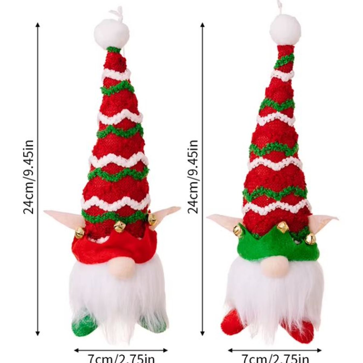 GENERICO - MUÑECO ELFO VERDE ROJO C LUZ PAR