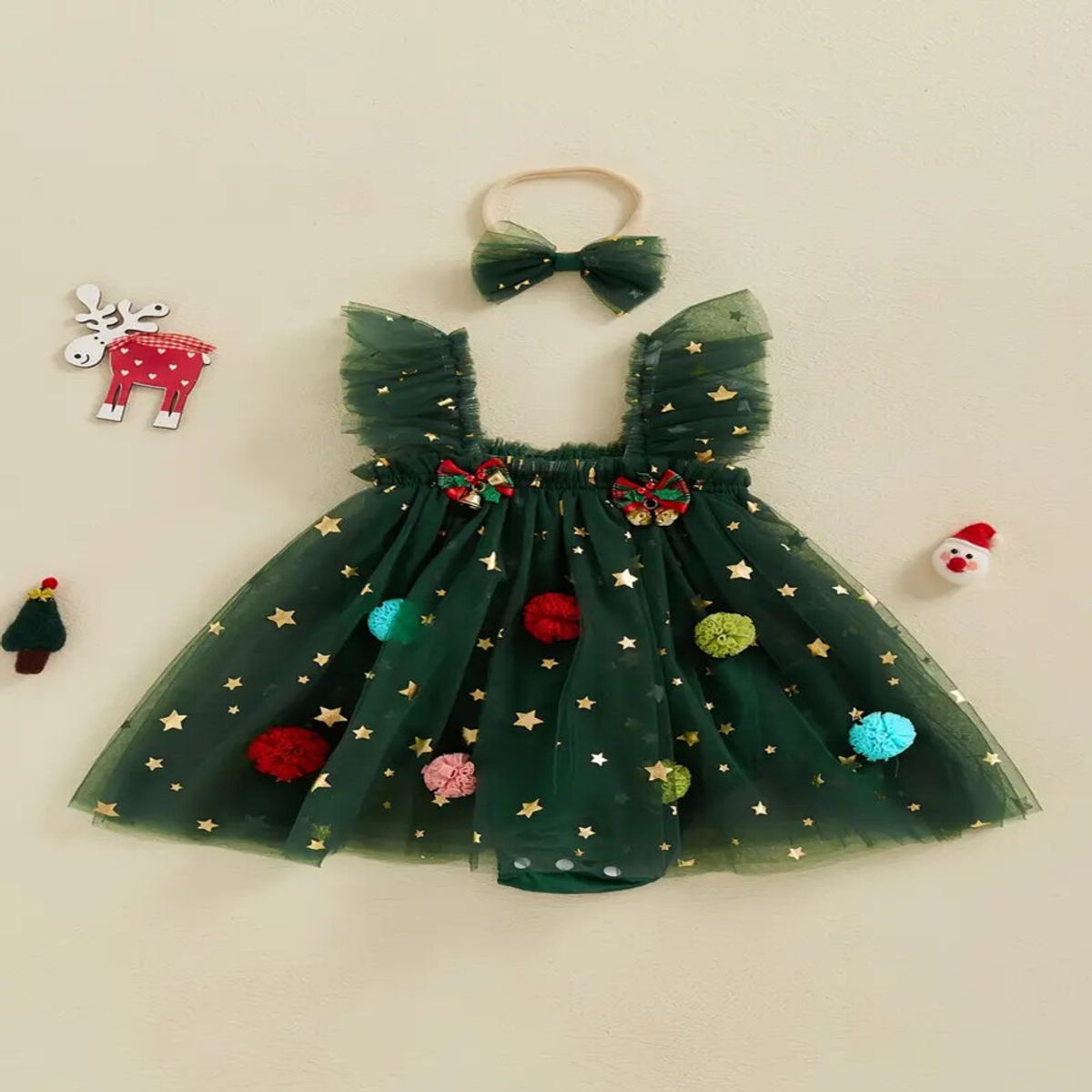 GENERICO - VESTIDO DE BEBÉ NIÑA NAVIDAD