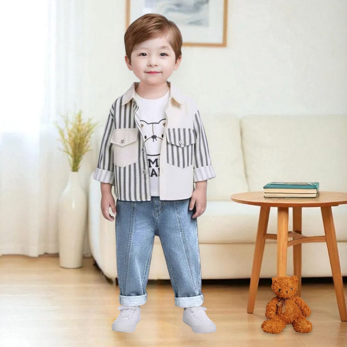 GENERICO - CONJUNTO DE NIÑO CAMISERA  ( SET DE 3 PIEZAS ) - MODA INFANTIL