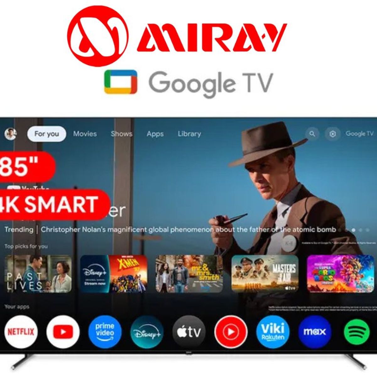 MIRAY - Televisor Miray Smart TV 85" PULGADAS  QLED MQ85-E2000GBT