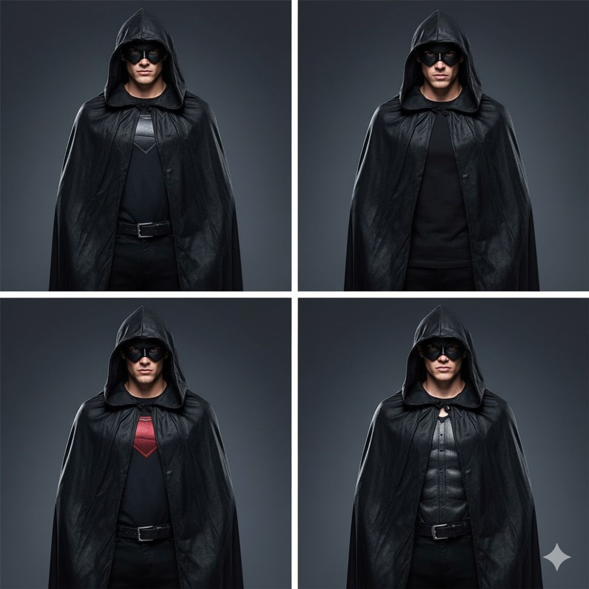 GENERICO - Disfraz Capa y Máscara Negra Tipo Murciélago batman generico - Cosplay Superhéroe TALLA S