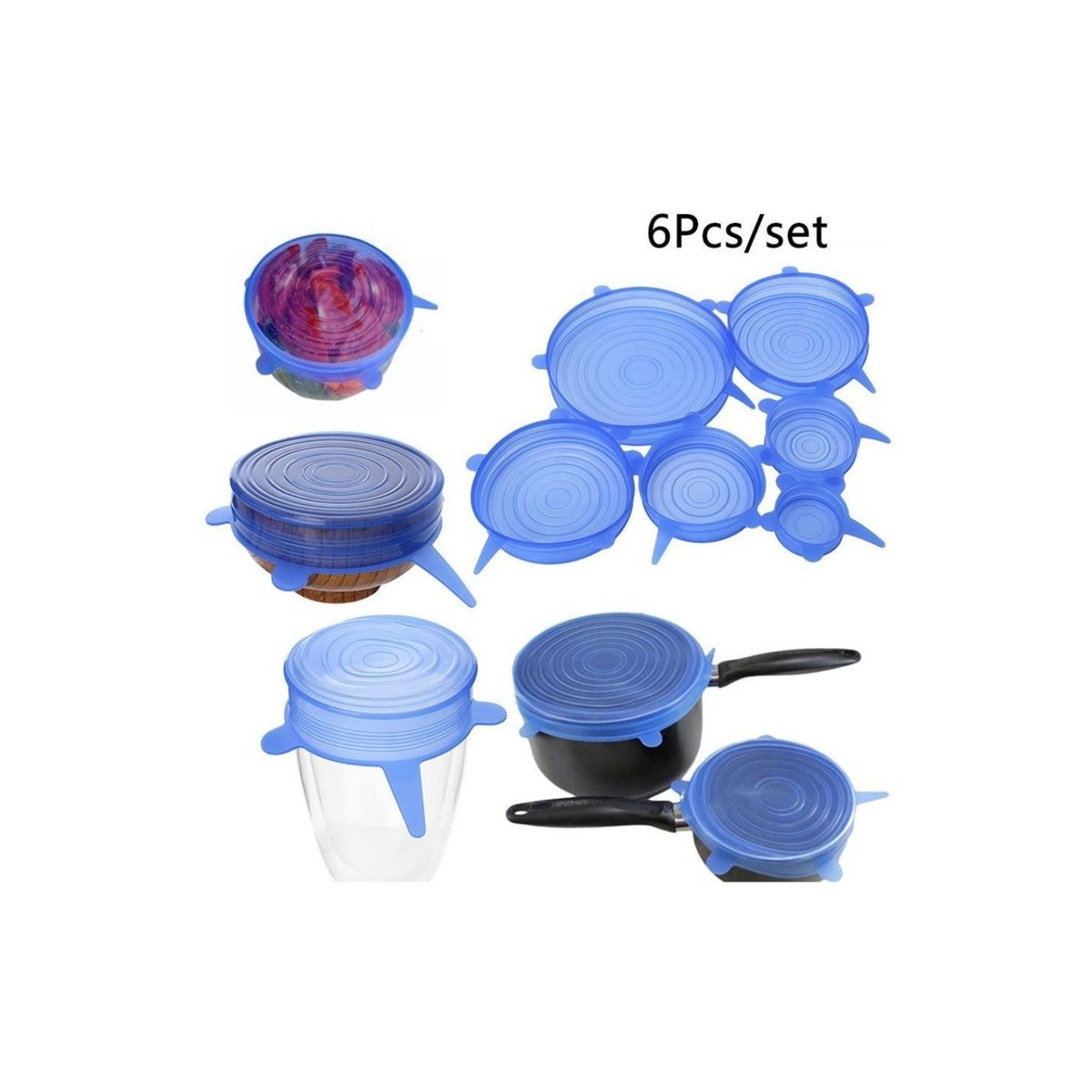 GENERICO - Set De Tapas De Silicona Elásticas