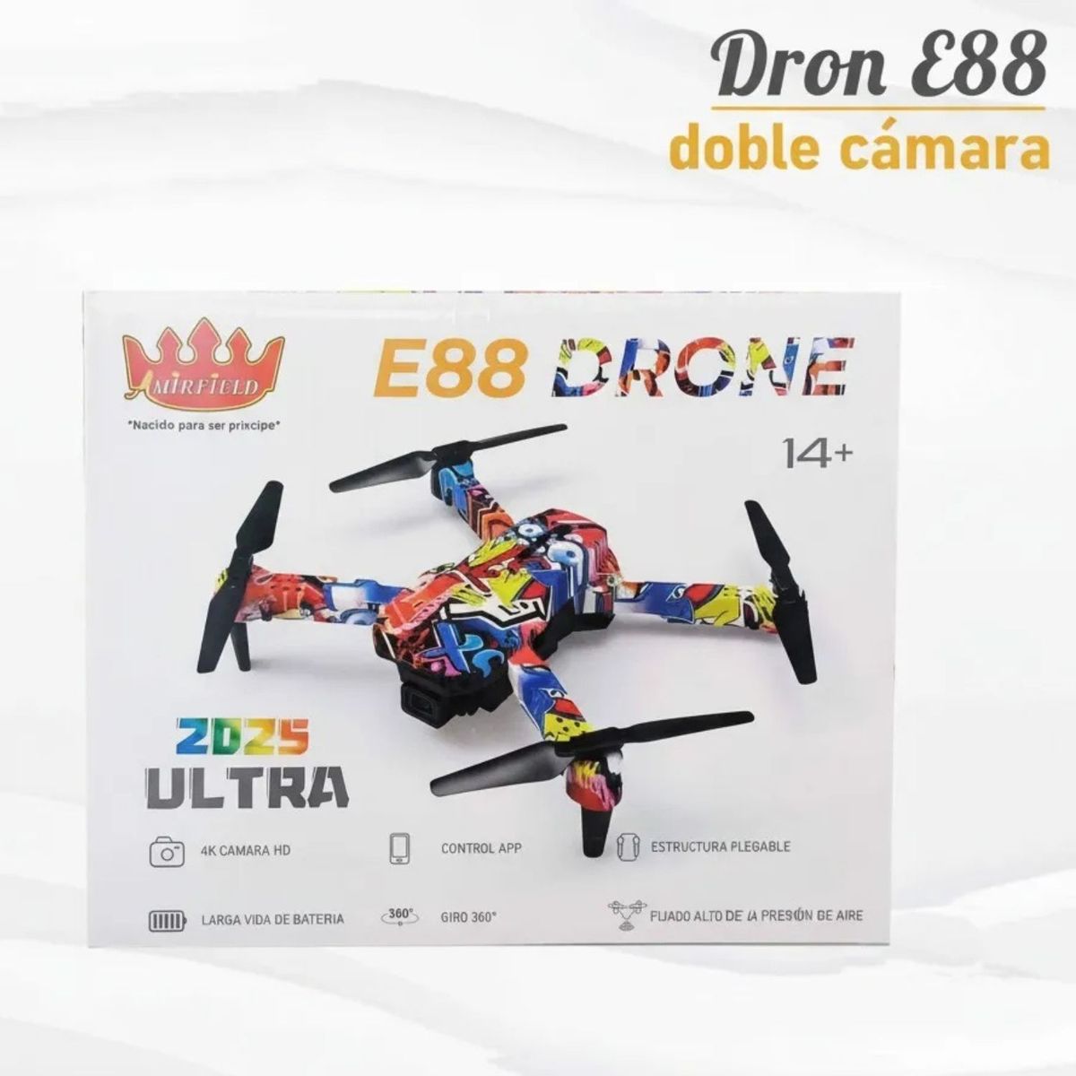 OEM - DRONE E88 2025 Ultra Plegable con 2 Cámaras HD 4K Control Remoto y Manual