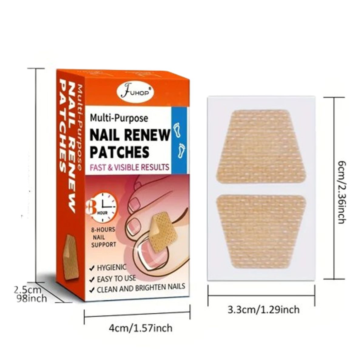 GENERICO - 72 Parches Corrector o renovador de Uña con hongo