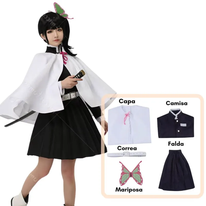 GENERICO - Traje Tsuyuri Kanao Demon Slayer Disfraz - Talla 10 hasta M