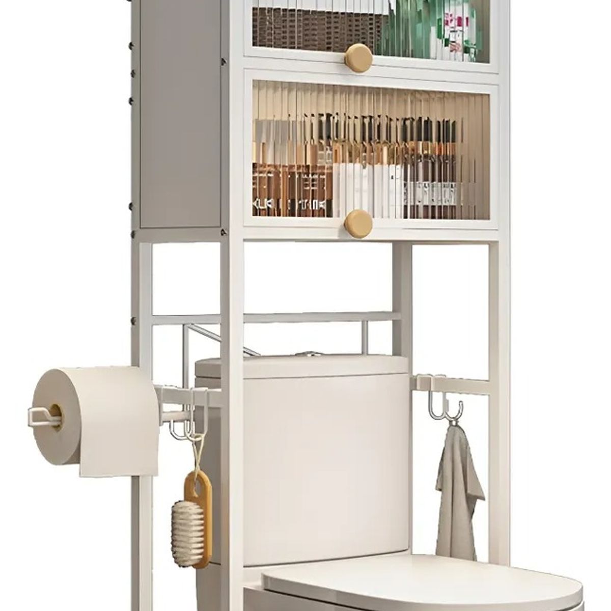 EVERSO - Estante De Organizador De 3 Niveles Con Puerta Abatible Baño