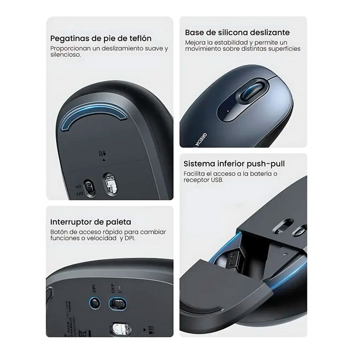UGREEN - Ugreen Mouse Inalámbrico MU105 24ghz Clic Silencio 2400dpi