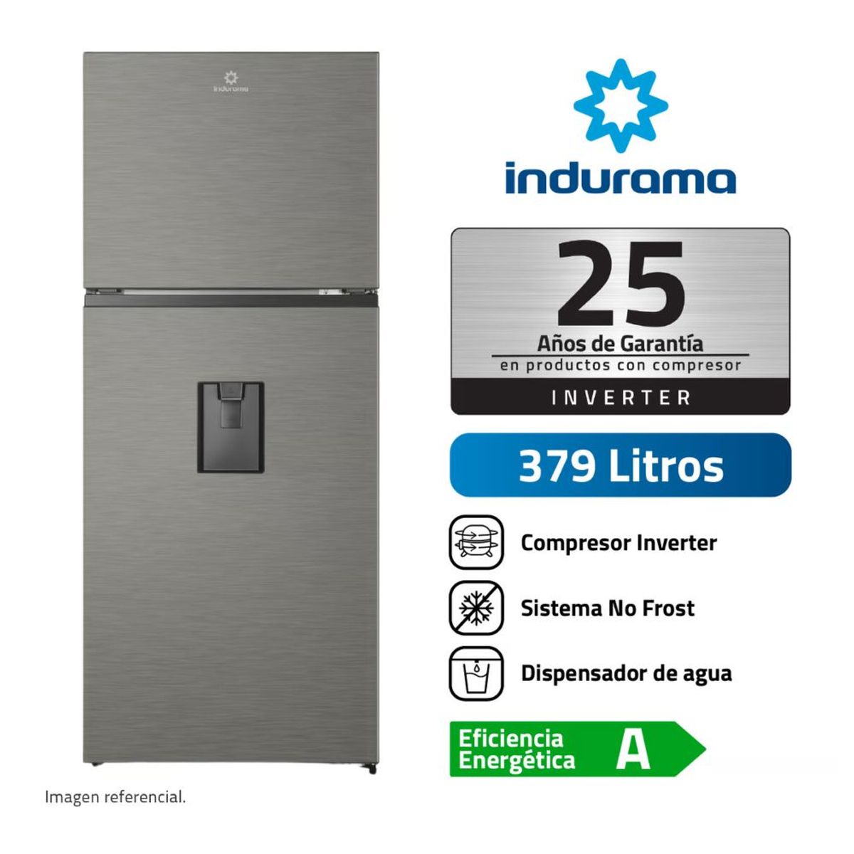 INDURAMA - Refrigeradora Indurama Con Dispensador 379LT RI-469DI - Croma