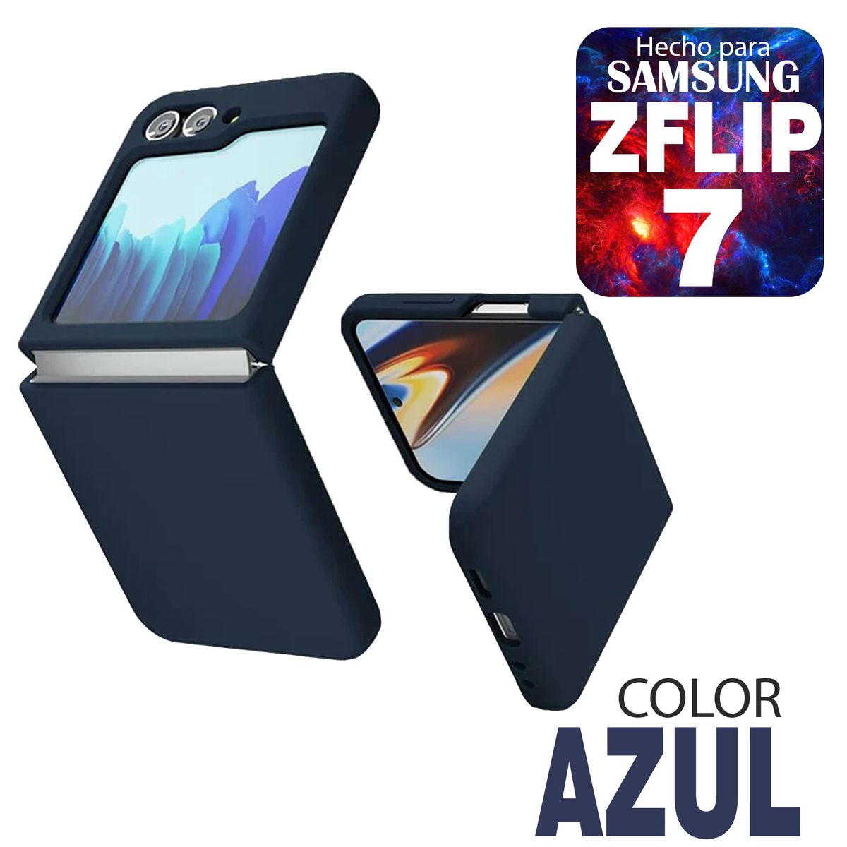 GENERICO - Silicone Case Compatible para Samsung Zflip 7 Azul