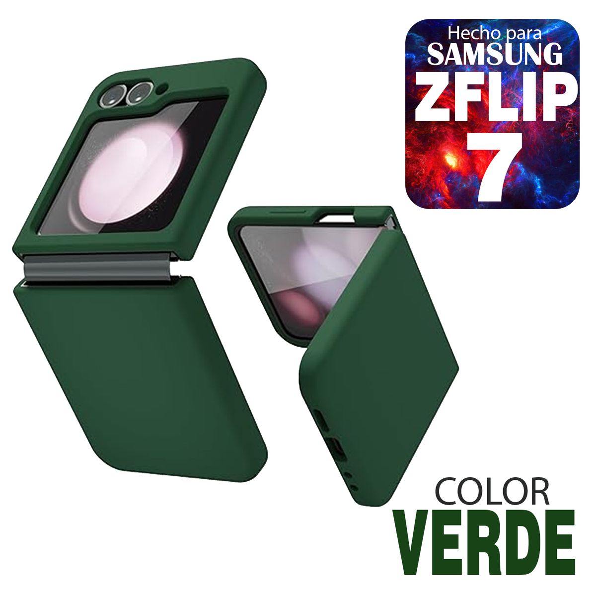 GENERICO - Case Silicone Compatible para Samsung Zflip 7 Verde