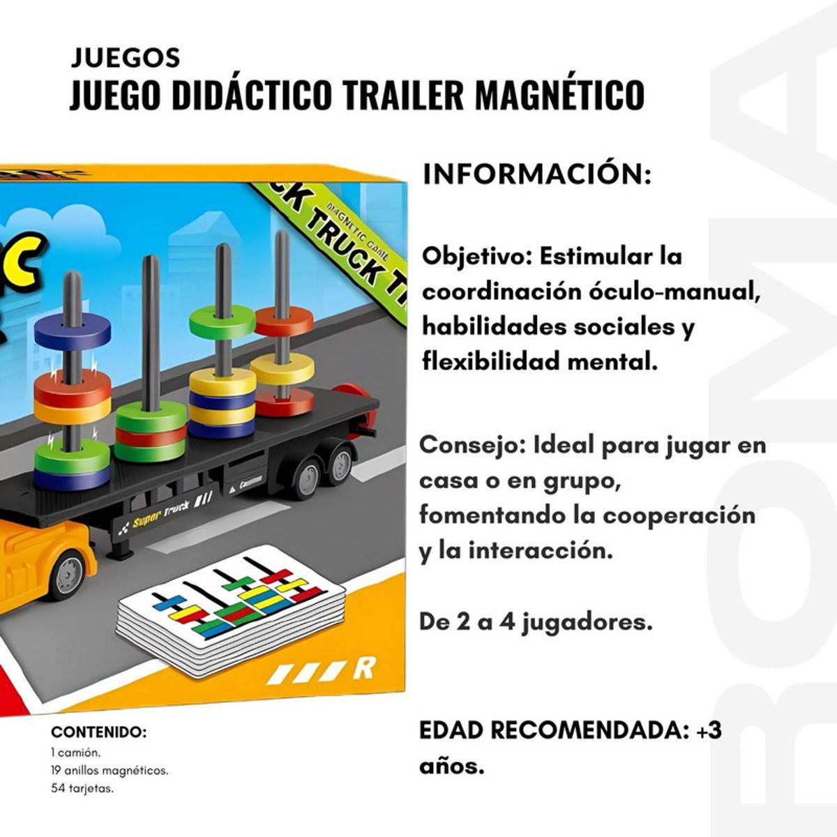 GENERICO - JUEGO DIDÁCTICO TRAILER MAGNÉTICO