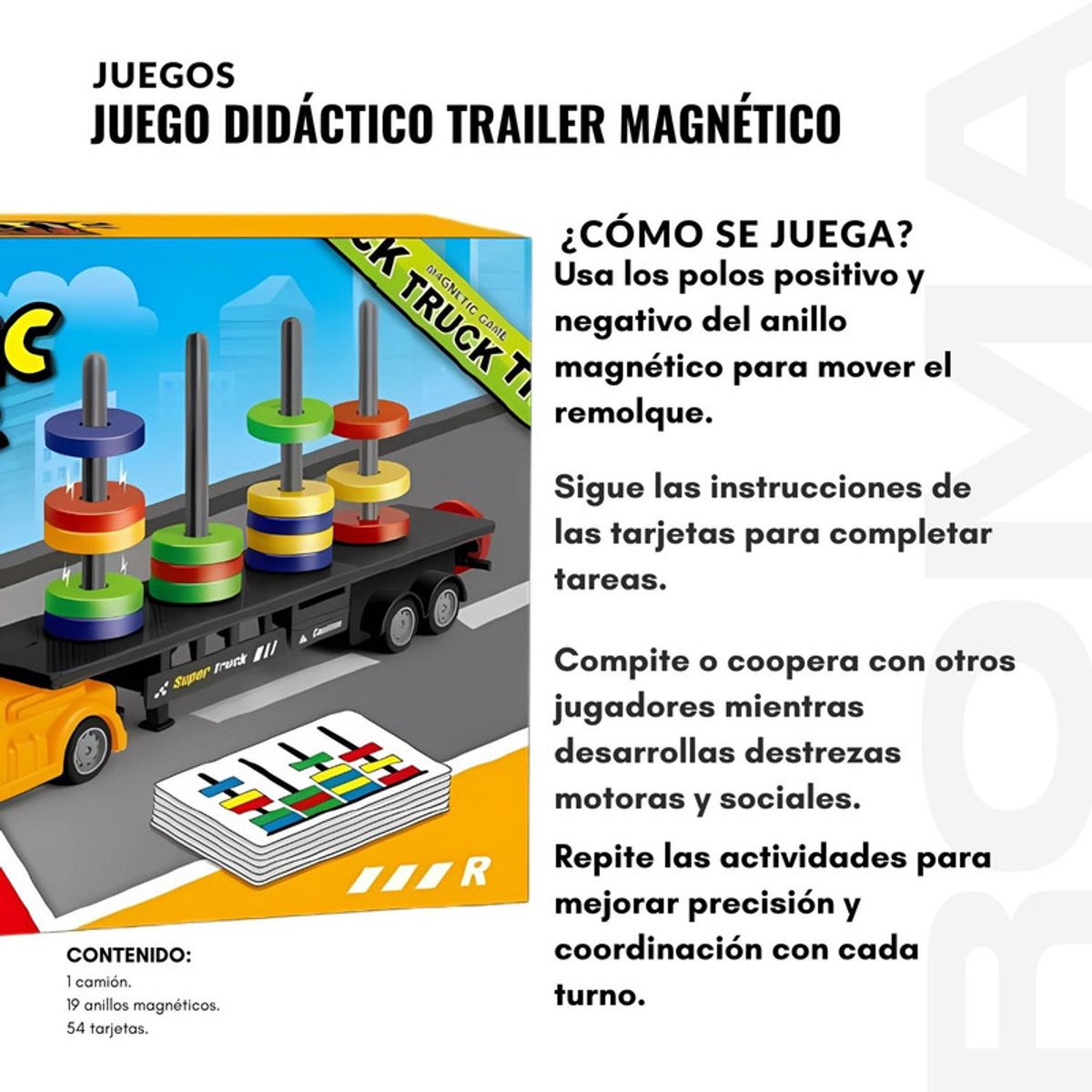 GENERICO - JUEGO DIDÁCTICO TRAILER MAGNÉTICO