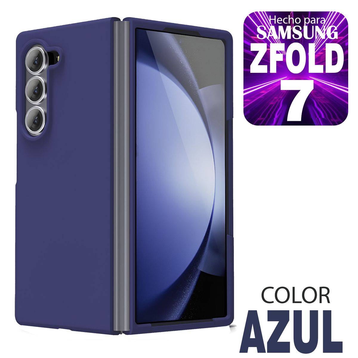 GENERICO - Silicone Case Compatible para Samsung Zfold 7 Azul