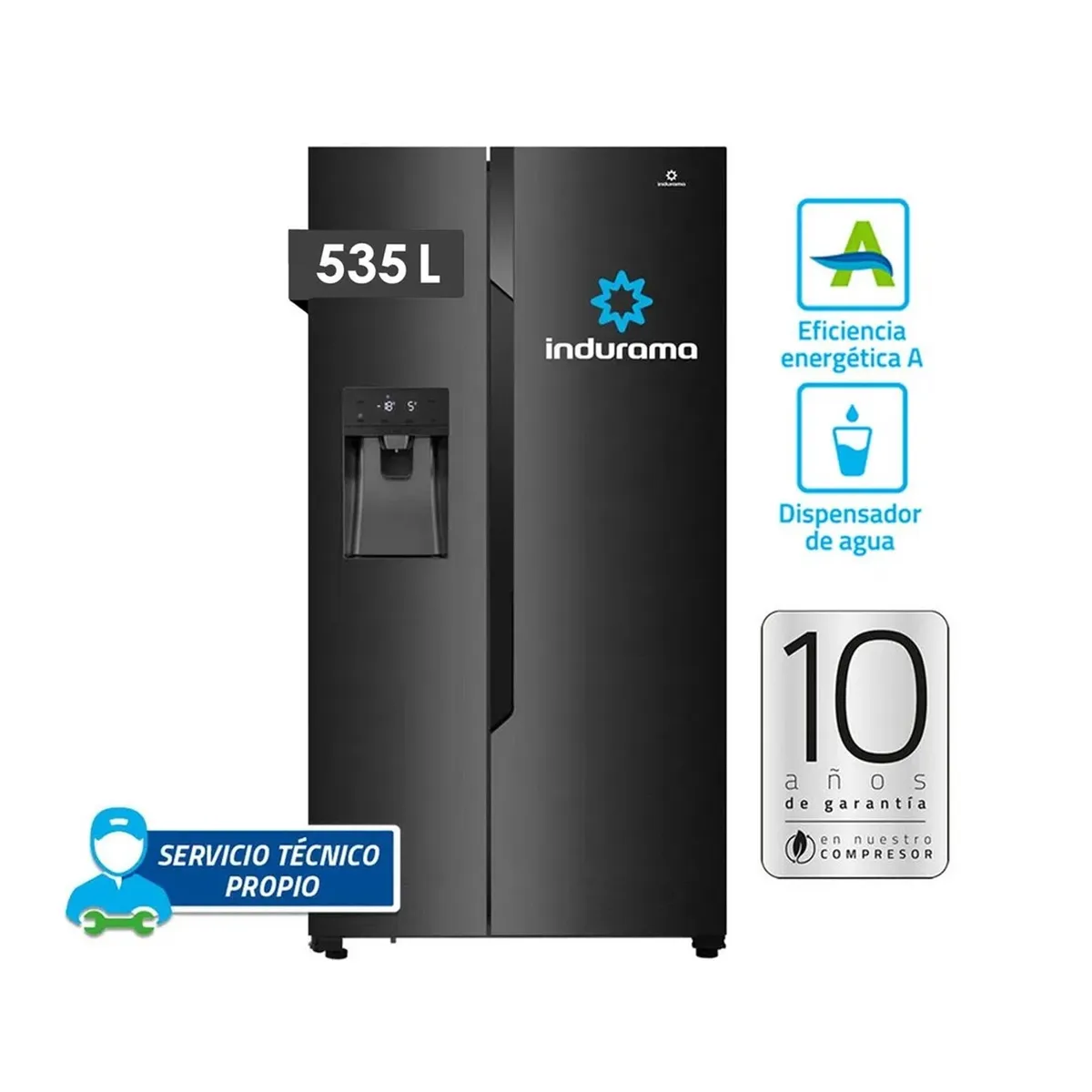 INDURAMA - Refrigerador Indurama Side by Side No Frost de 535L con Dispensador - RI-799DHN