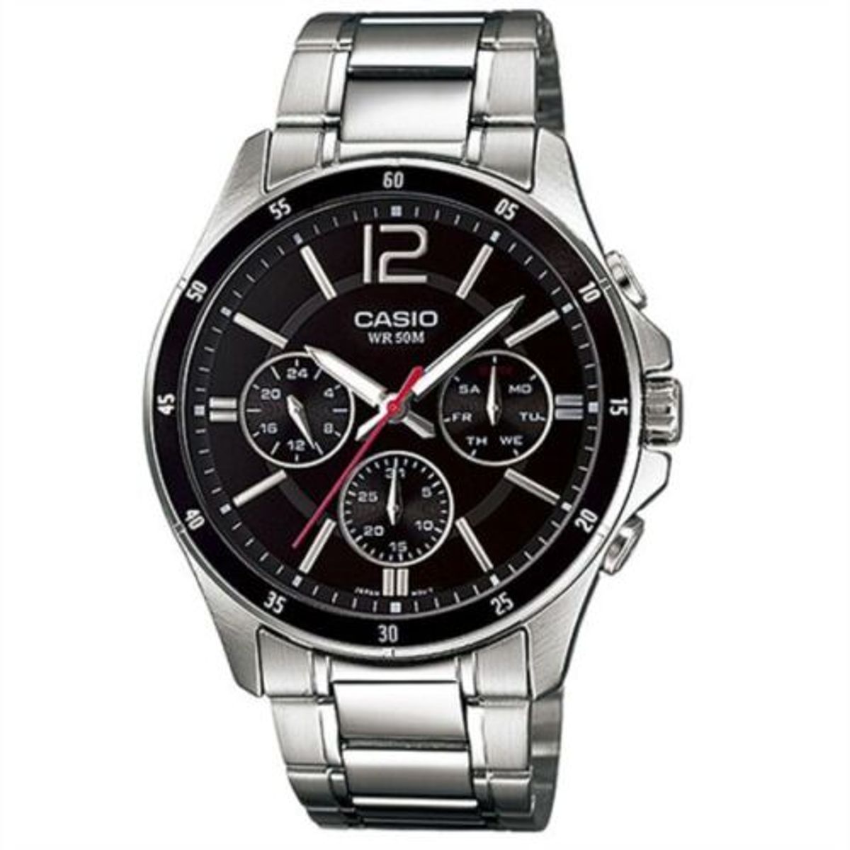 CASIO - Reloj Casio Cronógrafo Hombre MTP-1374D-1AV - Plateado