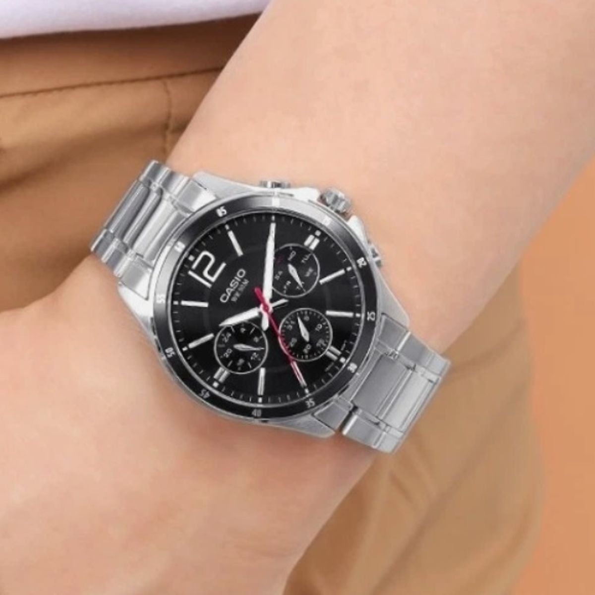 CASIO - Reloj Casio Cronógrafo Hombre MTP-1374D-1AV - Plateado