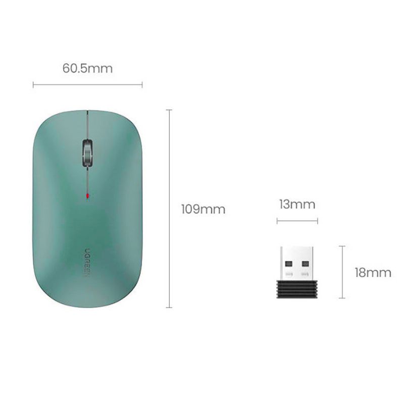 UGREEN - Mouse Ugreen MU001 Inalambrico Silencioso Slim 4000dpi