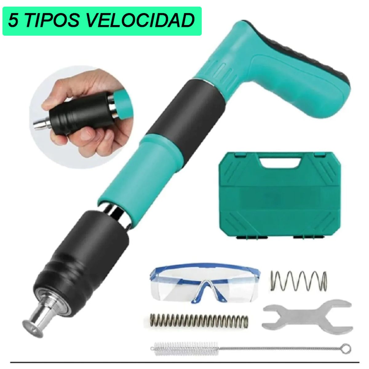 OEM - Pistola de Clavos Remachadora con Accesorios y Kit de Seguridad