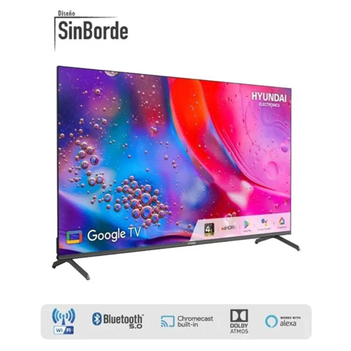 HYUNDAI - Televisor Hyundai LED 50 HYLED5020G4KM UHD 4K Smart Google TV