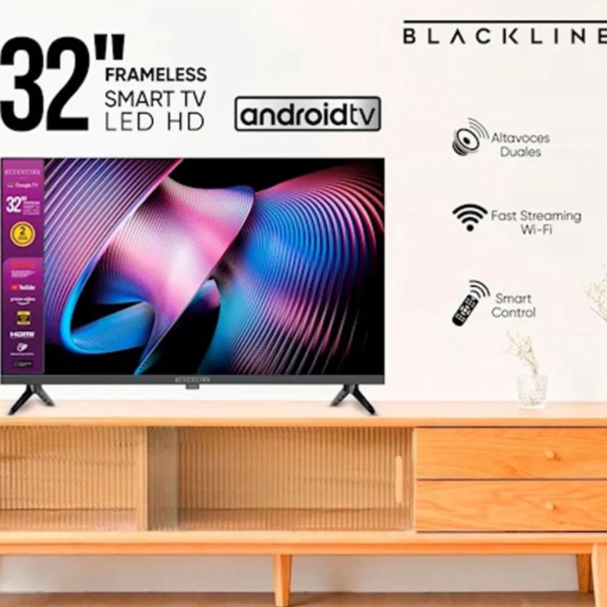 GENERICO - Televisor BlackLine 32 HD Smart TV Android BL-TV32HEG5F4PE