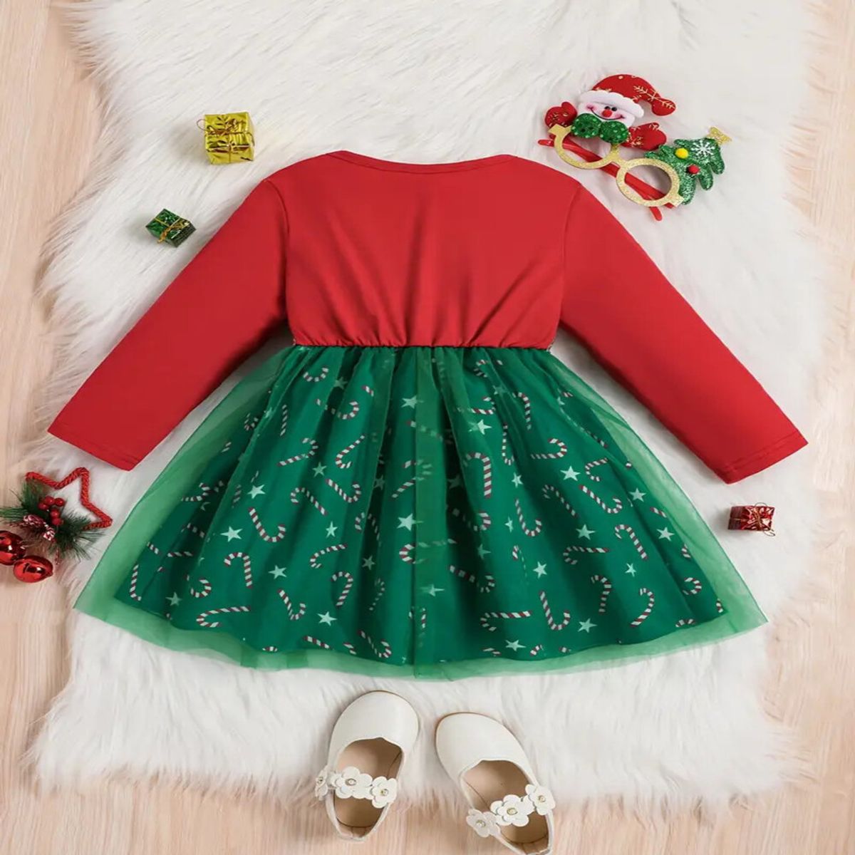 GENERICO - VESTIDO NAVIDAD DE NIÑA BEBE - NAVIDEÑO