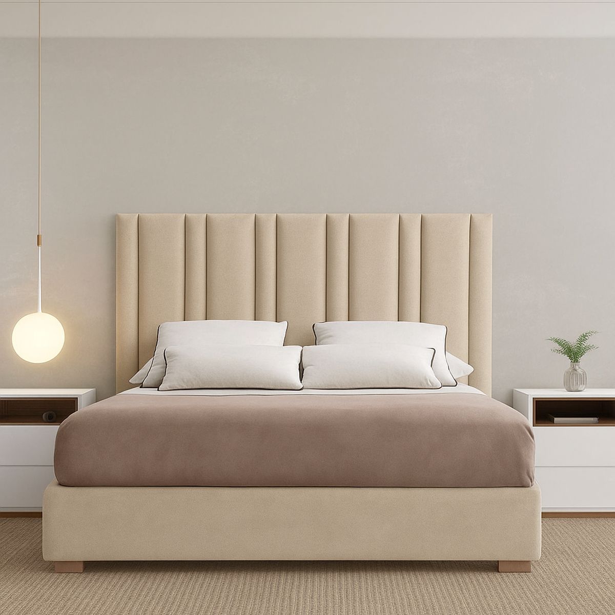 GENERICO - CAMA BOX TARIMA NURIA KING BEIGE