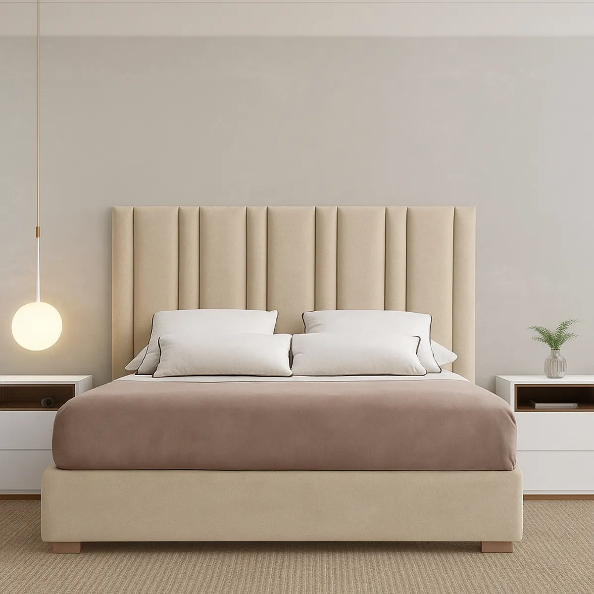 GENERICO - CAMA BOX TARIMA NURIA KING BEIGE