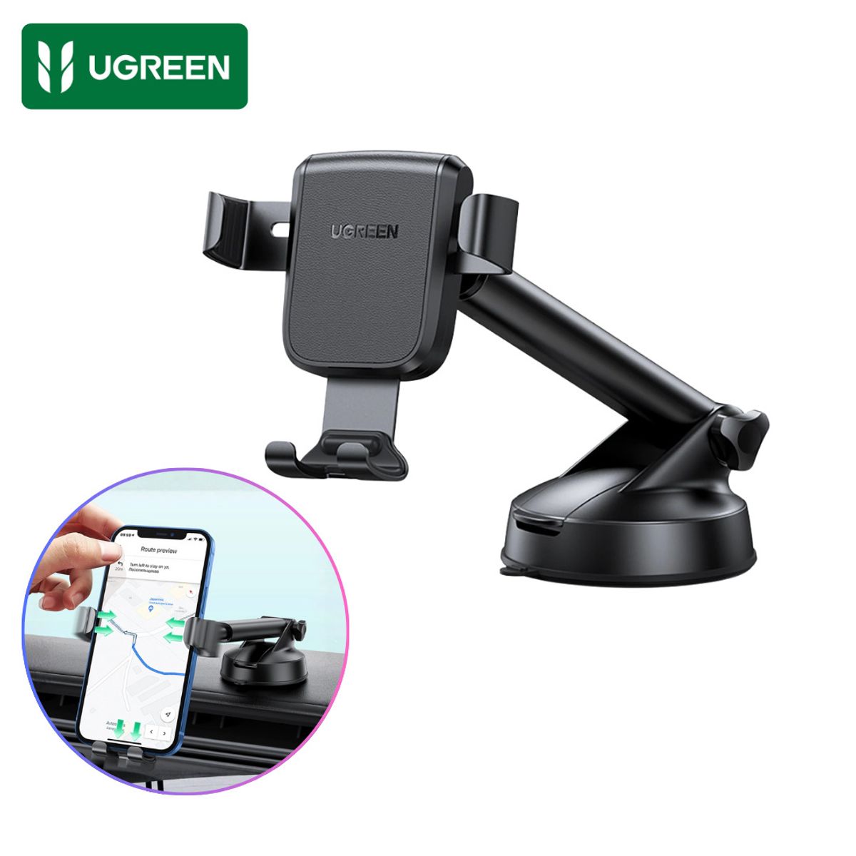 UGREEN - Soporte para Celular de Auto UGREEN LP200 con Succión y Rotación 360°