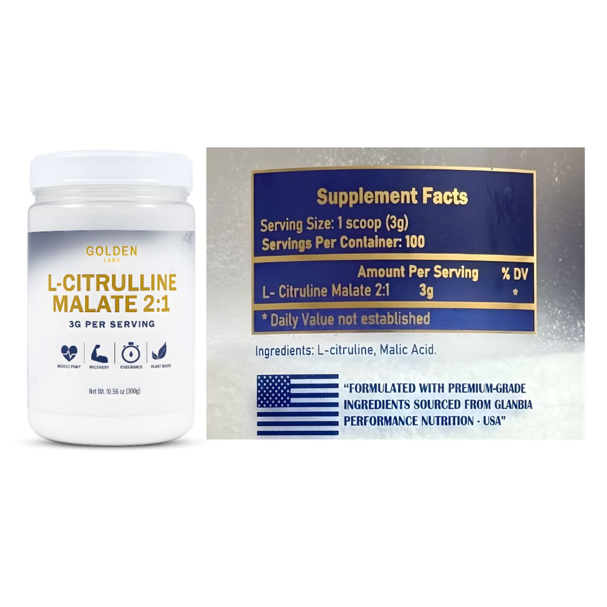 GENERICO - Citrulline Malate / citrulina malato 2:1 - 300 g Golden Labs