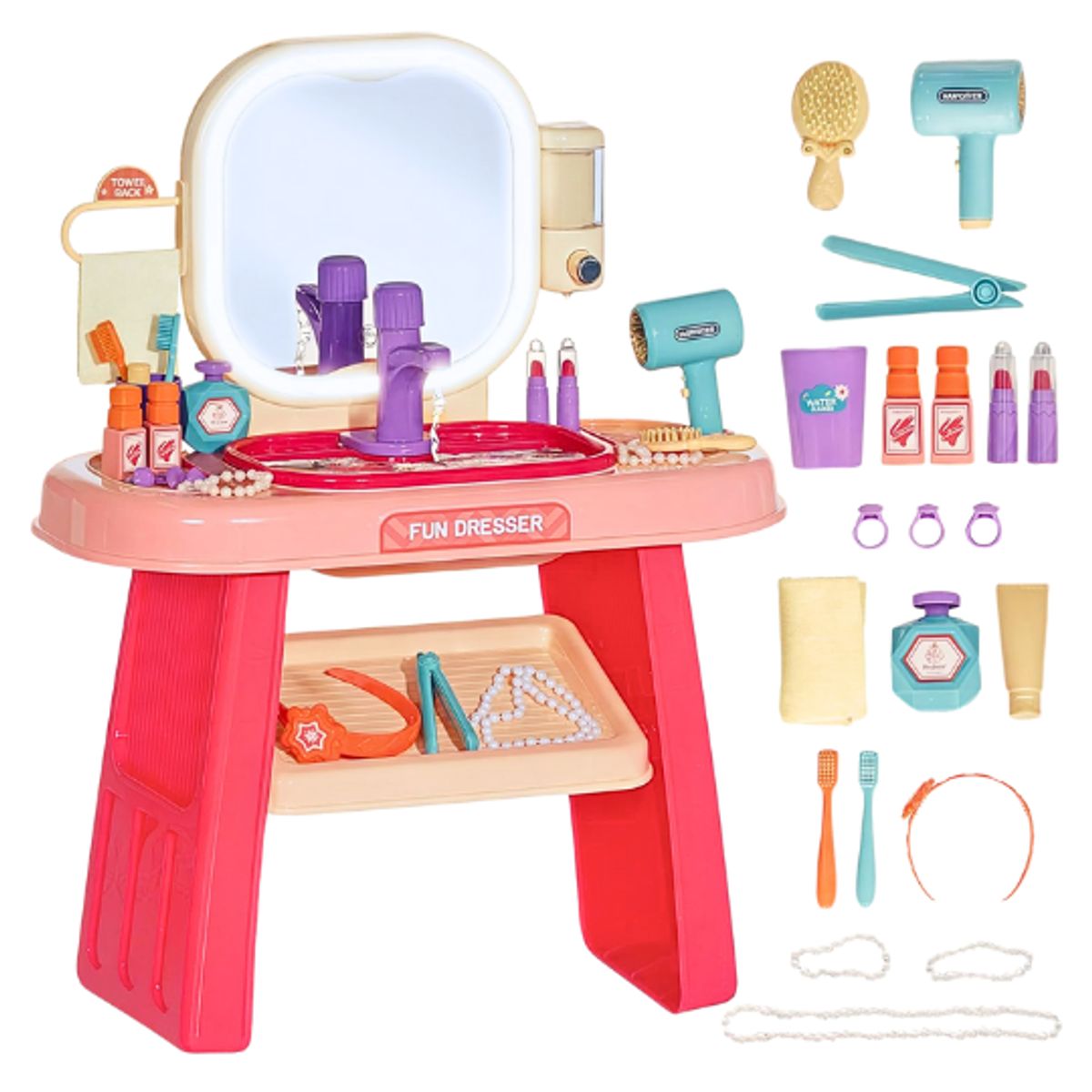 GENERICO - Juguete de Belleza Tocador de Maquillaje y Peluquería Infantil con Sensor