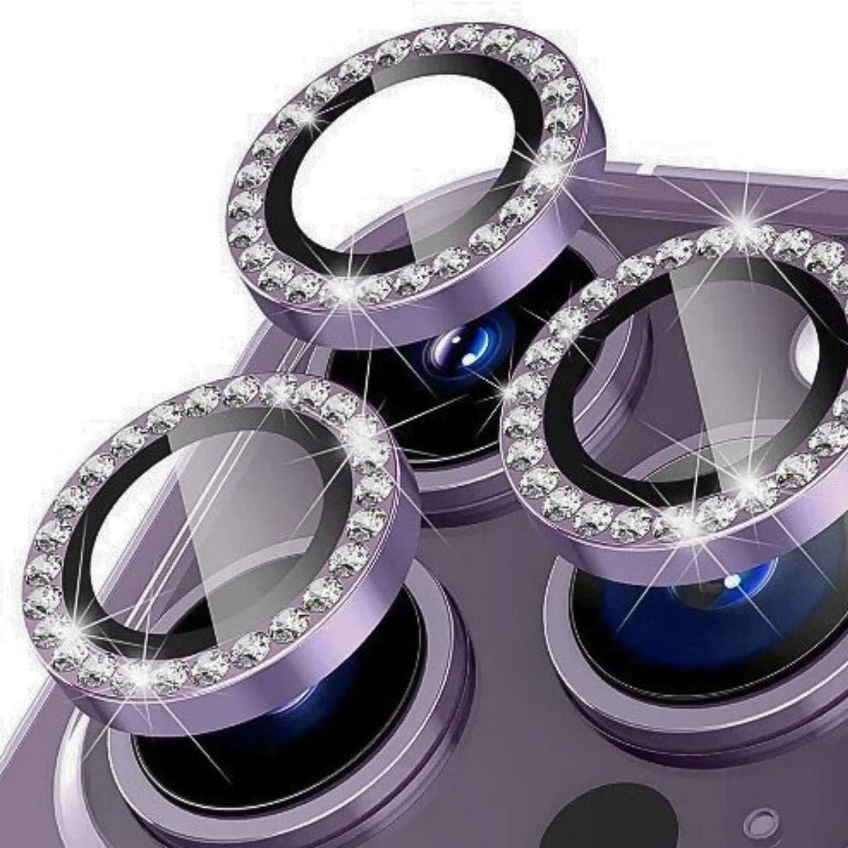 GENERICO - Protector de Lente Diamante Metal para iPhone 17 Pro Max - Lila