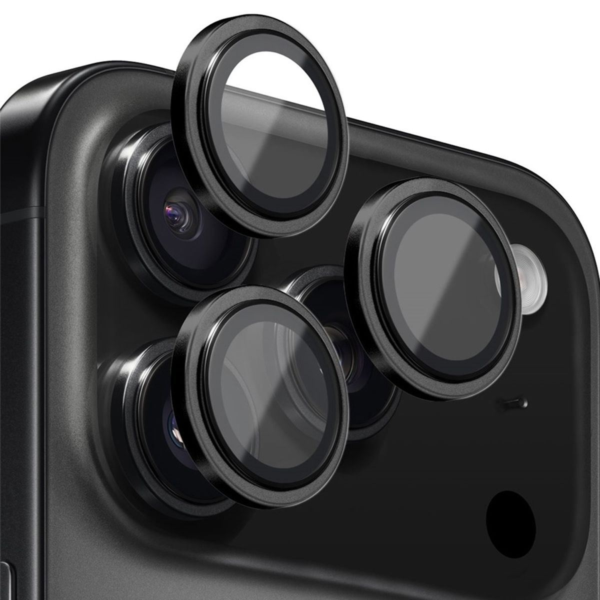 GENERICO - Protector de Cámara Individual Compatible con iPhone 17 Pro Max - Negro