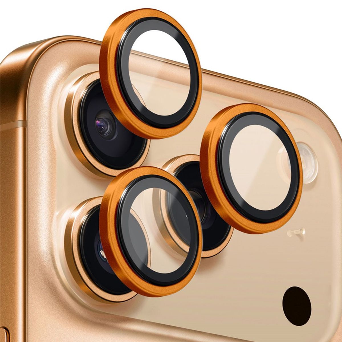 GENERICO - Protector de Cámara Individual Compatible con iPhone 17 Pro Max - Naranja