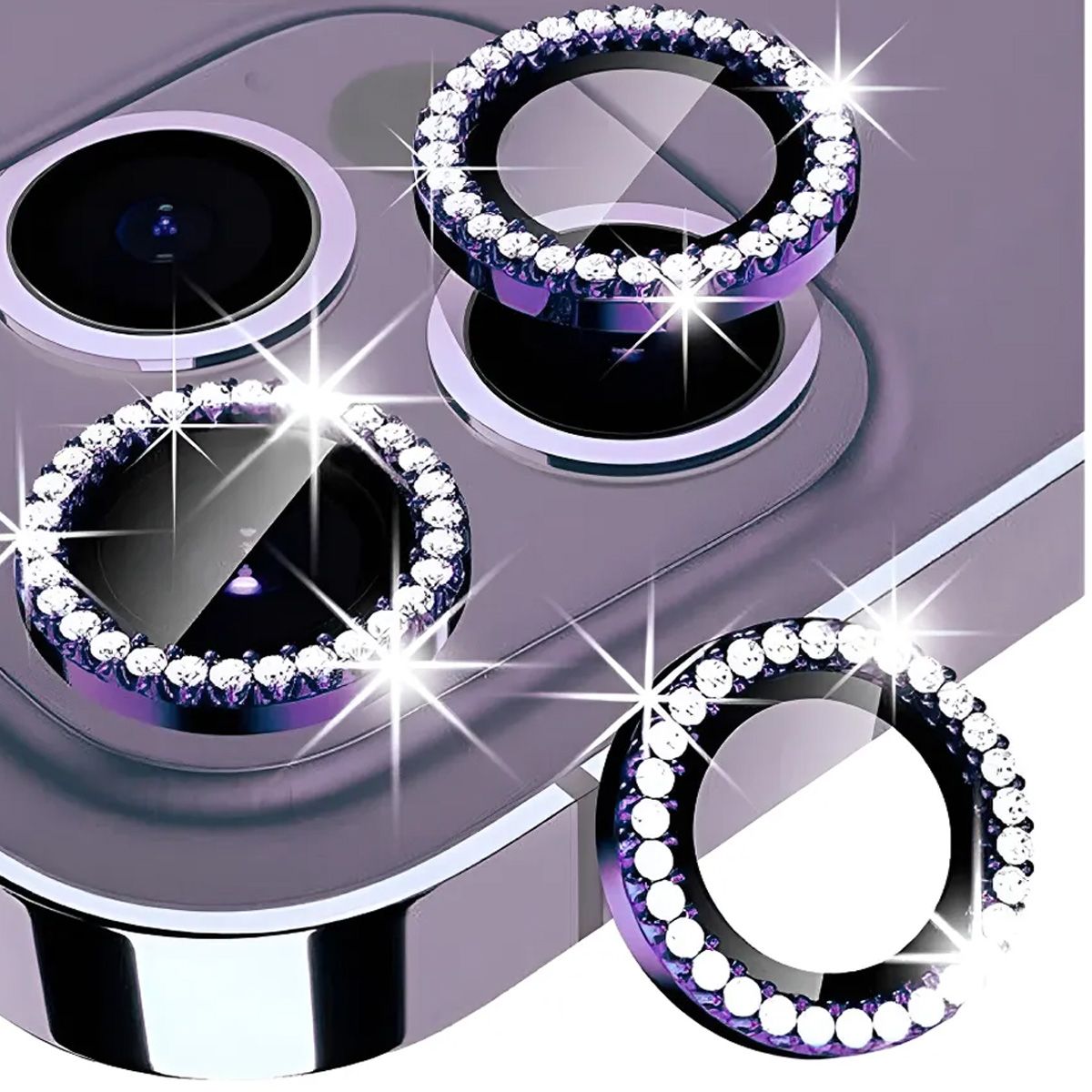 GENERICO - Protector de Lente Diamante Metal para iPhone 17 Pro Max - Lila