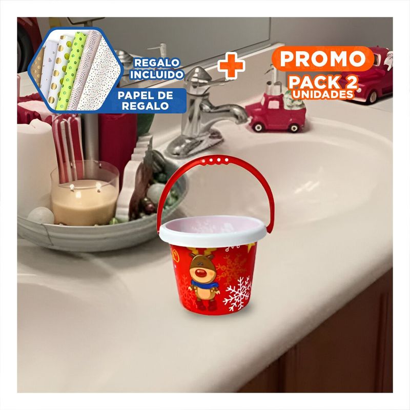 SKYBLOO - Pack2 Cubeta para Centro de Mesa Ciervo Y+Papel de Regalo